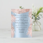 スウィート16thブライダルシャワーブルー王室のバラドレス 招待状 (スタンド正面)