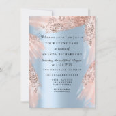 スウィート16thブライダルシャワーブルー王室のバラドレス 招待状 (正面)