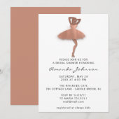 スウィート16thブライダルシャワープリンセスバラ金ゴールドホワイト 招待状 (正面/裏面)