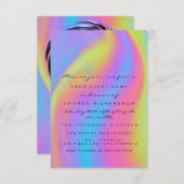 スウィート16thブライダルシャワーホログラフレモダンインボー 招待状 (正面/裏面)