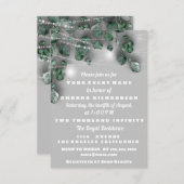 スウィート16thブライダルシャワーライトJARユーカリプタスグレー 招待状 (正面/裏面)