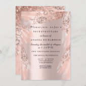 スウィート16thブライダルシャワー王室のバラ金ゴールドドレス 招待状 (正面/裏面)