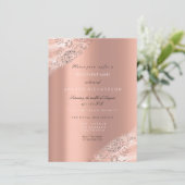 スウィート16thブライダルドレスバラピーチグリッタースパークリー 招待状 (スタンド正面)