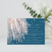 スウィート16thブライダルドレスバラ金ゴールドブルーネイビー 招待状 (スタンド正面)