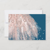 スウィート16thブライダルドレスバラ金ゴールドブルーネイビー 招待状 (裏面)