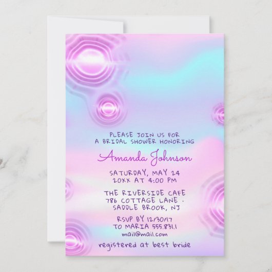 スウィート16thホログラフフューチュリスティックUnicorn星 招待状 (正面)