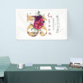 スウィート16th誕生日パーティブルゴーニュ赤フローラ 横断幕 (トレードショー)