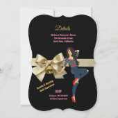 スウィート16th誕生日パーティーピンクスティレット 招待状 (裏面)