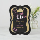 スウィート16th誕生日パーティーピンクスティレット 招待状 (スタンド正面)