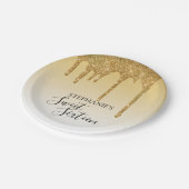 スウィート16th16歳の誕生日金ゴールドグリッター ペーパープレート (アングル)
