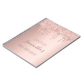 スウィート16th16誕生日バラ金ゴールドグリッター ノートブック (左側)