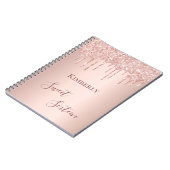 スウィート16th16誕生日バラ金ゴールドグリッター ノートブック (左側)