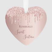 スウィート16th16誕生日バラ金ゴールド乾燥 オーナメント (正面)