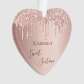 スウィート16th16誕生日バラ金ゴールド乾燥 オーナメント (正面)