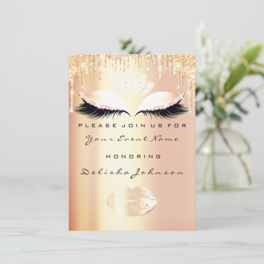 スウィート16th 15th金ゴールドキンセアニェラ王室のプリンセス 招待状 (スタンド正面)