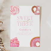 スウィート3バースデーパーティ招待状 招待状