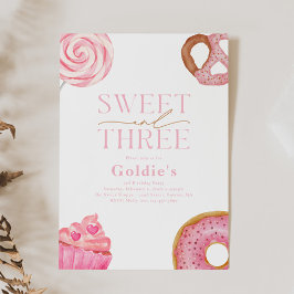 スウィート3バースデーパーティ招待状 招待状