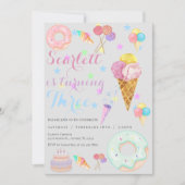 スウィート3rd誕生日招待状 招待状 (正面)