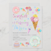 スウィート3rd誕生日招待状 招待状 (正面/裏面)