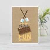 スウィート40th誕生日の焚き火招待状 招待状 (スタンド正面)