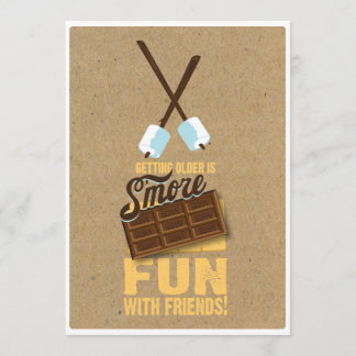 スウィート40th誕生日の焚き火招待状 招待状