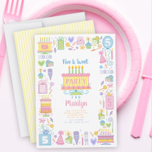 スウィート5th誕生日招待状