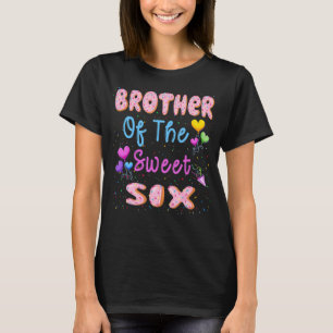 スウィート6thドーナツの誕生日パーティーの兄弟 tシャツ