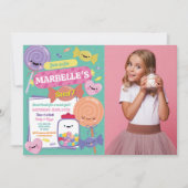 スウィート7スウィーティーかわいいスタイルセブン誕生日 招待状 (正面)