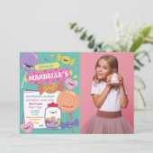 スウィート7スウィーティーかわいいスタイルセブン誕生日 招待状 (スタンド正面)