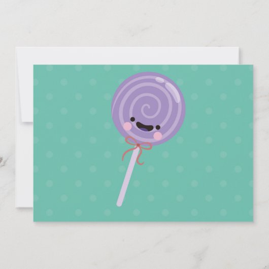 スウィート7スウィーティーかわいいスタイルセブン誕生日 招待状 (裏面)