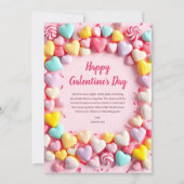 スウィート&おもしろいキャンディハートズカラフルガレンティーンズデイ シーズンカード (正面)