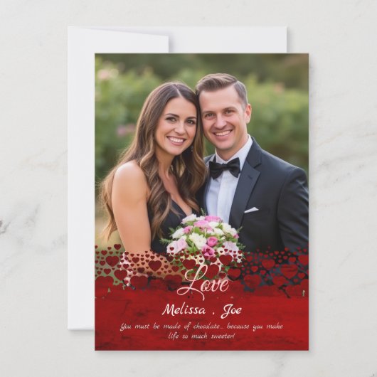 スウィート&おもしろいパーソナライズされたフォトヴァレンティーンズデイカード シーズンカード (正面)