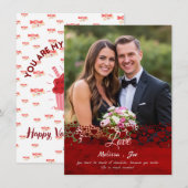 スウィート&おもしろいパーソナライズされたフォトヴァレンティーンズデイカード シーズンカード (正面/裏面)