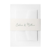 スウィート&お洒落アイボリーとセージ・グリーン | 結婚s 招待状ベリーバンド (正面例)