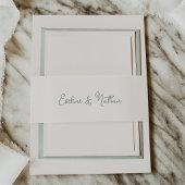 スウィート&お洒落アイボリーとセージ・グリーン | 結婚s 招待状ベリーバンド