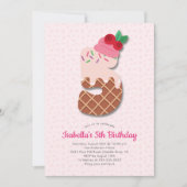 スウィート アイスクリーム 5歳の誕生日 招待状 (正面)