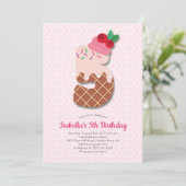 スウィート アイスクリーム 5歳の誕生日 招待状 (スタンド正面)