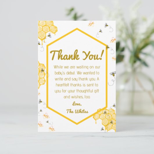 スウィート アズ キャン ビー ベイビー シャワー サンクス カード (スタンド正面)