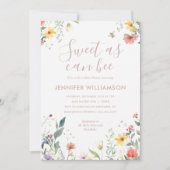 スウィート アズ キャン ビー ワイルドフラワー ガール ベイビー シャワー 招待状 (正面)