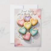 スウィート ウィッシーズ ハート シェイプ クッキー カード (正面)