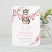 スウィート ウォーターカラー ウサギ ベイビー シャワー 招待状 (スタンド正面)