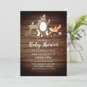スウィート ウッドランド ウッド ベイビー シャワーの招待状 招待状 (スタンド正面)