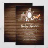 スウィート ウッドランド ウッド ベイビー シャワーの招待状 招待状 (正面/裏面)