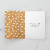 スウィート カルメル クリーム ハート カップケーキ ラブ カード (内部)