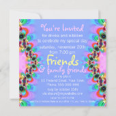 スウィート ガーリー レース フラクタル特別パーティー招待状 招待状 (裏面)