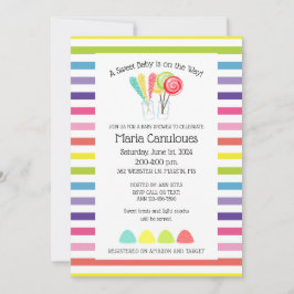 スウィート キャンディー ベイビー シャワー インビテーション