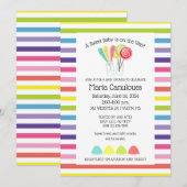 スウィート キャンディー ベイビー シャワー インビテーション (正面/裏面)