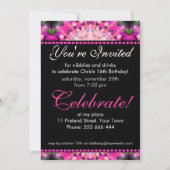 スウィート キャンディ ピンクのガーリーな16歳の誕生日招待状 招待状 (裏面)