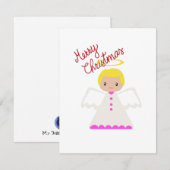 スウィート クリスマス エンジェル フラット ホリデー カード (正面/裏面)