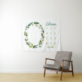 スウィート グリーンベイビー 名前 月間 マイルストーン フォト タペストリー (インサイチュ(横))